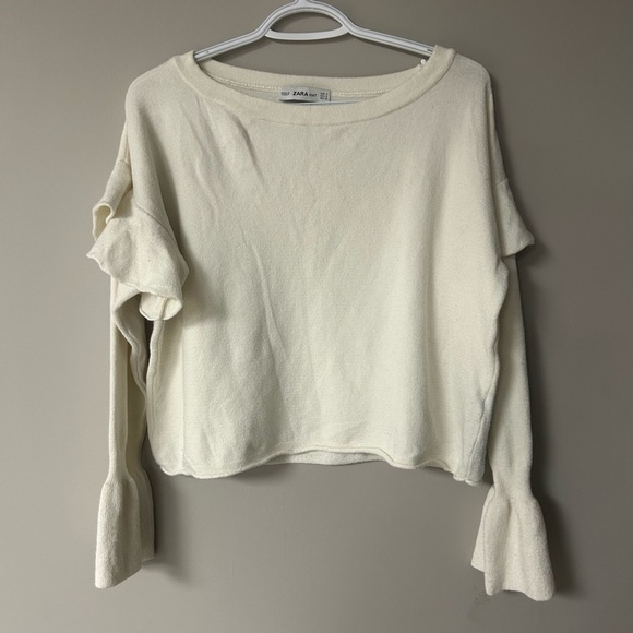 Zara Off White Bell Sleeve Knit Sweater - Picture 1 of 4